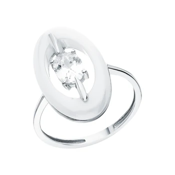 

Silver ring with ceramics and cubic zirconia sunlight sample 925