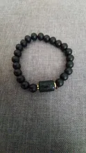 Abalorios de piedra negra para Hombre y mujer, pulsera con constelación de 12, para parejas, Moda Masculina