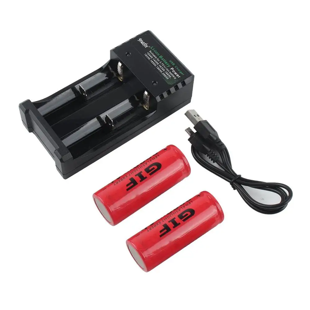 2 шт 3 7 V 8800mAh аккумуляторная 26650 батарея литий ионная с зарядным устройством для