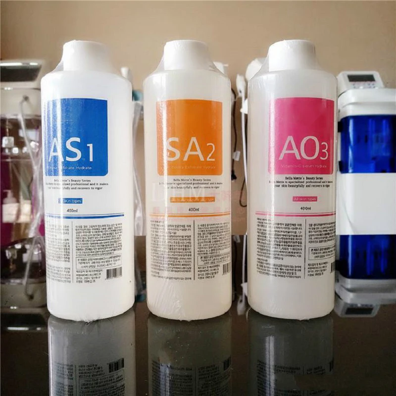 AS1 SA2 AO3 Small Bubble Aqua Peeling Solution 400ml Hydrogen Oxygen Dermabrasion Facial Cleaning Blackhead Export Liquid Beauty