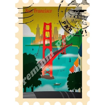 

San Francisco souvenir magnet vintage tourist poster