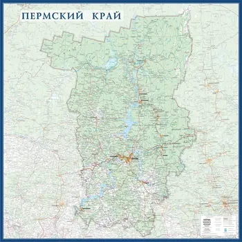 

Map geographical Perm region 150*150 cm