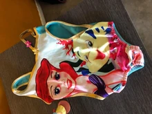 Traje de baño Floral de una pieza con diseño de sirena de dibujos animados, traje de baño de un hombro, trajes de baño para niños, ropa de playa, ropa de baño