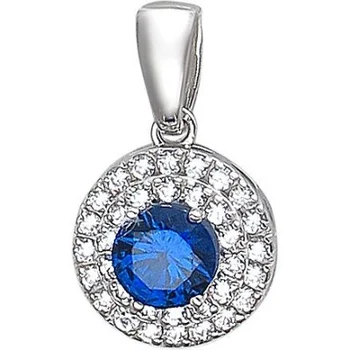 

Esthete pendant with sapphire and cubic zirconia in white gold