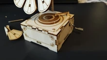 Assembled Puzzle Music-Box Hand-Cranked Gifts Wood DIY Ramophone Phonograph YJN 1set
