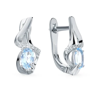 

Silver earrings with Topaz and cubic zirconia sunlight sample 925