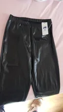 OrangeA de moda de las mujeres pantalones de piel de imitación Y2K pantalones dividir lápiz negro de alta cintura moda de calle elegante Sexy Slim Skinny Clubwear