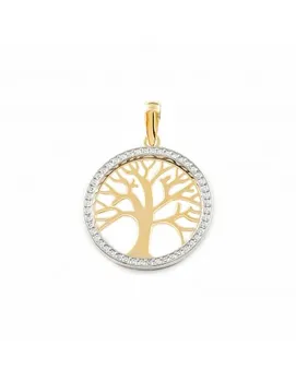 

Pendant bicolor Round openwork Tree of Life (9kts)