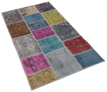 

93x162 Cm Multicolor Handmade Patchwork Runner Rug-3x5 Ft