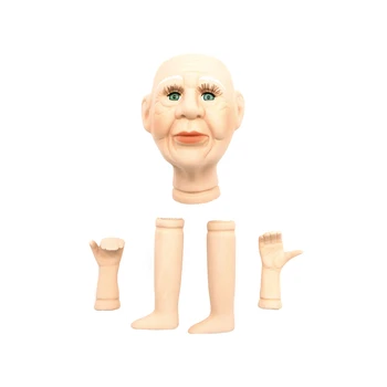 

Ar909 set for making decorative doll 'дедушка'-head, 2 hands, 2 legs, porcelain 12 cm (green eyes)