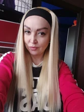 GURUILAGU peluca con diadema largo recto pelucas para mujeres negras pelucas de pelo sintético para mujer Color 99J/613/1B/27 peluca sintética