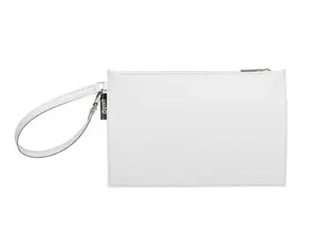 

White color rubberized fabric o bag with handle