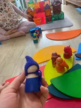 Muñecas de arcoíris de madera de ganchillo, en gorros para Pastel, bloques apilables, muñecas NATURALES DE MADERA EN sombrero tejido, juguete Montessori, 6/12 Uds.