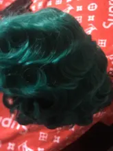 AILIADE 6 pulgadas Vintage dedo corto peluca sintética con ondas Afro rizado pelucas para mujer negro púrpura rubia pelo resistente al calor