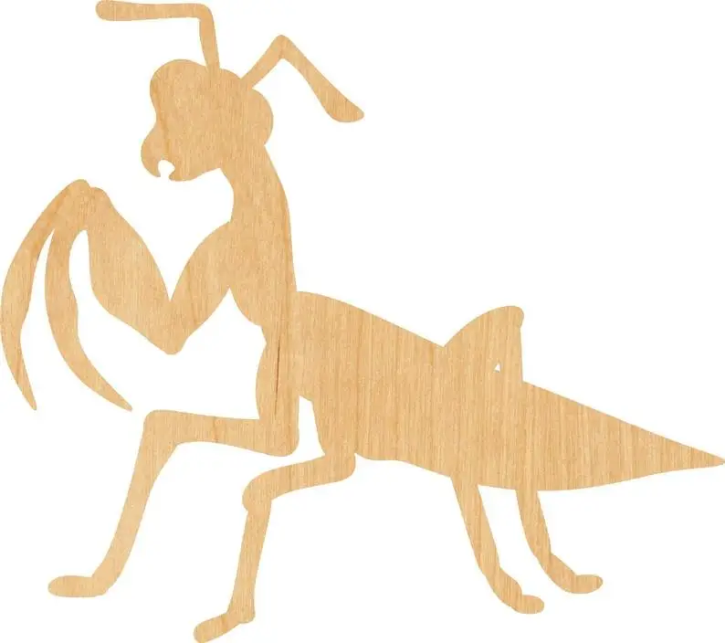 Praying Mantis Wooden Laser Cut Out Shape- Great for Crafting- Hobbyist- D.I.Y. Projects