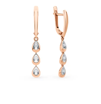 

Gold earrings with diamonds sunlight sample 585