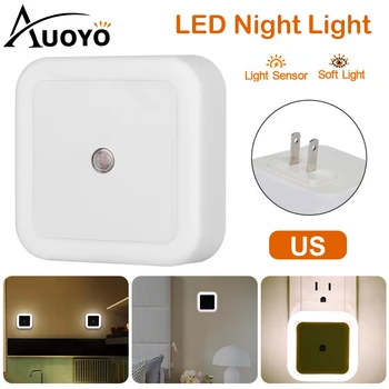 

LED Night Light Mini Light Sensor Control 110V 220V EU US Plug Nightlight Lamp For Children Bedroom Energy Saving Lamp