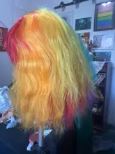 HAIRJOY sintético de mujer Cosplay del pelo peluca Arco Iris Multi Color pelucas