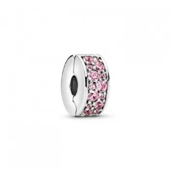 

CLIP STERLING SILVER PAVE CUBIC ZIRCONIA PINK