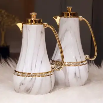 

Marble Pattern Double White Thermos with Swarovski Stones