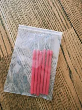 Enhebrador de aguja con mango de plástico, color rojo, para micro utensilios para extensiones, 6 uds.