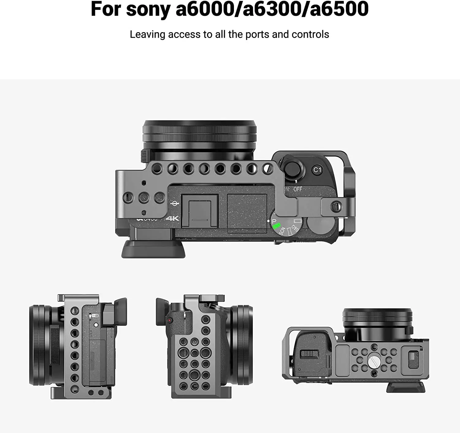 Emiral Camera Cage for Sony A6000 A6300 ILCE-6000 ILCE-6300 NEX7 with Built-in 1/4and 3/8 Tripod Screw Cold Shoes and Rosette Mount Emiral Camera Cage for Sony A6000 A6300 ILCE-6000 ILCE-6300 NEX7 with Built-in 1/4and 3/8 Tripod Screw Cold Shoes and Rosette Mount