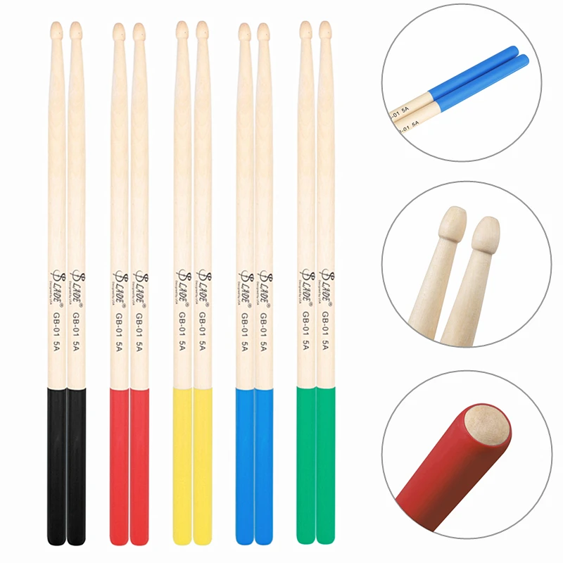 3 Pairs 5A Maple Non slip Drum Sticks Drumsticks Universal Drum Set