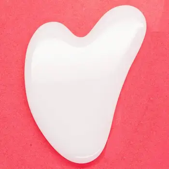 

Gouache "heart" massager scraper from agate white stone art 2783