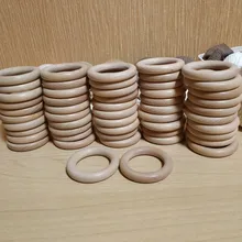 Lets Make-anillos de madera para dentición de bebé, roedores de madera de arce Natural de superficie lisa 98/70/55/40mm, sin Bpa, 50 Uds.