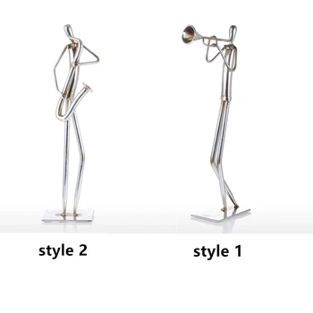 

Tooarts Orchestra Trumpet & Orchestra Saxophone Modern Sculpture Band Instrument Home Decoration