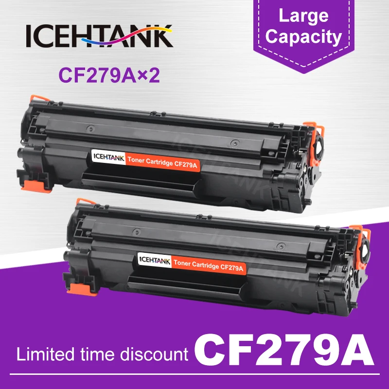 

ICHTANK 2 pcs BLACK Compatible laser Toner Cartridge CF279A 279A 79A suitable for Laserjet Pro MFP M26 M26a M26nw M12 M12a M12w