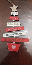 Decoración navideña de madera para el hogar, adornos de madera para colgante para árbol de Navidad, Año Nuevo, 2020