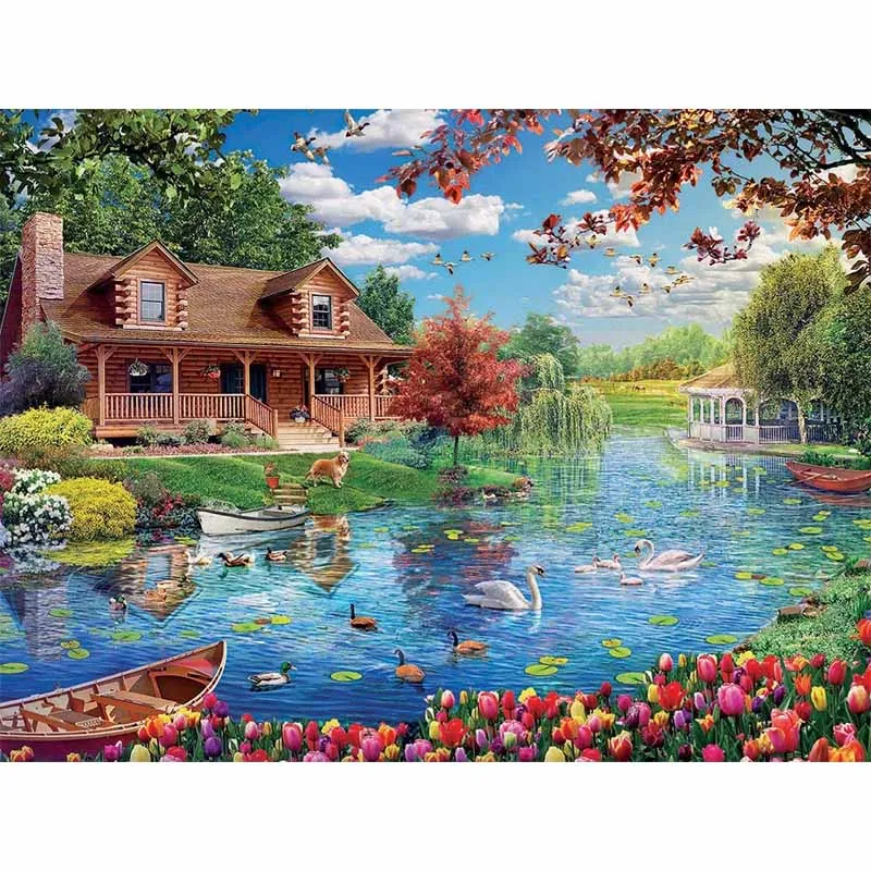 HOMFUN Full diamond Painting "Scenery" Resin Drill Embroidery 5D Diy Diamond Painting Handmade Cross Stitch gift