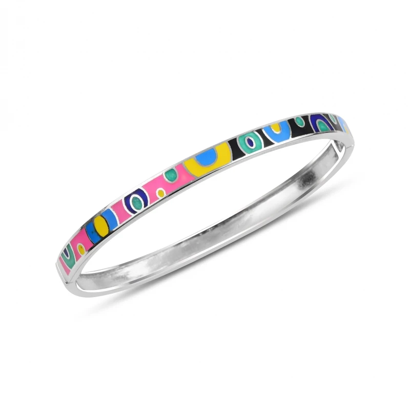 

Silver 925 Sterling Color Cabochons Bracelet