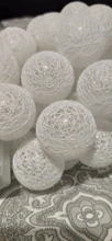Lights-String Garland Cotton-Ball Led Wedding Party Christmas Outdoordiy Holiday 5M Crib