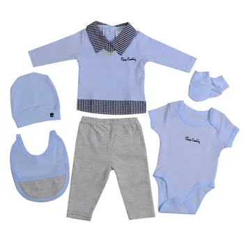 

Pierre Cardin Original Licensed 5 Piece Laci Blue Shirt Collar Hospital Output Set