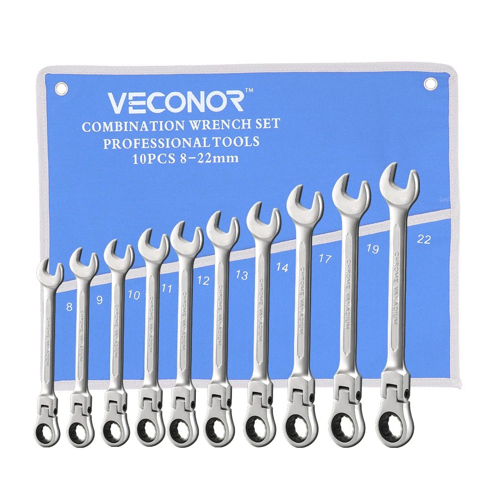Color : Flexible Head CHENTAOMAYAN Hardware 12pcs/Set 8-19mm Universal Wrench Combination Ratchet Wrench Tool Set Car Repair Tools Hand Tools Set Tool Kits 