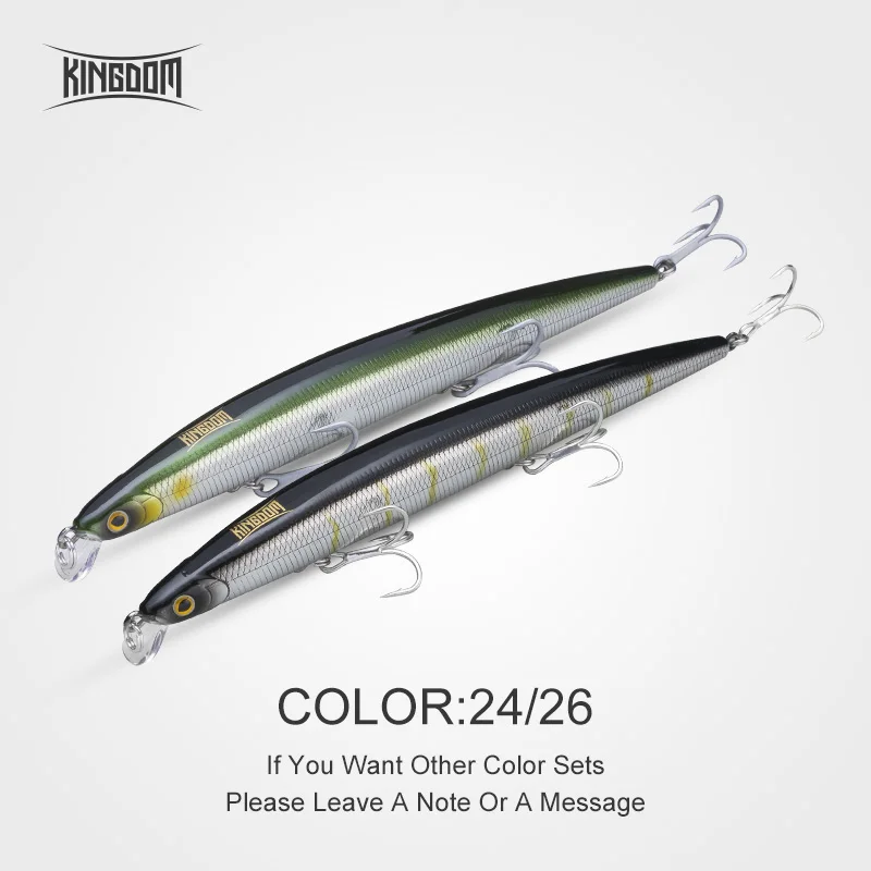 180mm-33g Color24 26 Kingdom Fishing Приманка для морской рыбалки приманка Джеркбейт 180 мм 29 г/33 г плавающий медленно тонущий воблер для мелкой рыбы шесть цветов Модель 5333-S - Цвет: 180mm-33g Color24 26