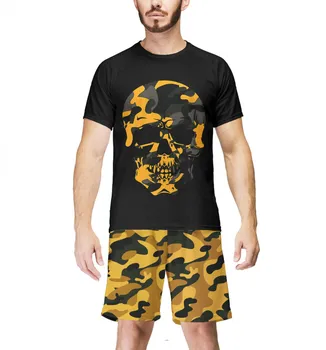 

Set of skull on camouflage