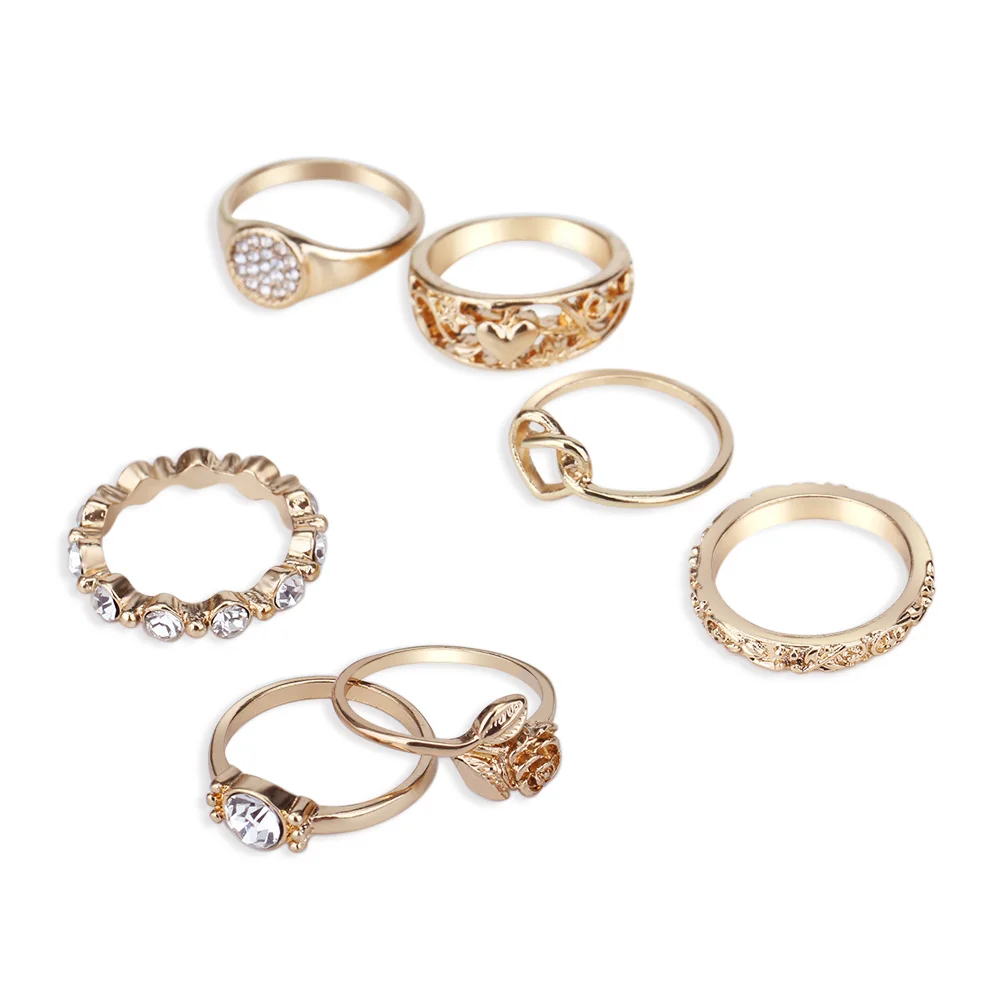 EPI, модный простой дизайн, anillos, Ретро стиль, Золотое цветное соединение, кольца, наборы для женщин, ювелирное изделие, кольцо на палец, подарок - Цвет основного камня: 3