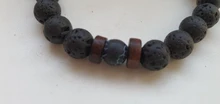 Pulsera de madera de Lava de piedra volcánica para hombre y mujer, pulsera de cuentas de 8mm, cadena para la muñeca de Buda tibetano, pulseras de regalo de joyería