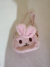 Bolso cruzado de felpa con dibujos animados para niños, carteras y monederos de conejo, a la moda