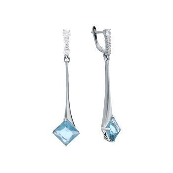 

Silver earrings with sitals and cubic zirconium sunlight sample 925 test