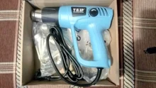 TASP-pistola de aire caliente de 220V, secador de pelo eléctrico de temperatura Variable de 2000W, pistola de calor con 5 boquillas y encendedor de barbacoa, herramienta eléctrica de fijación