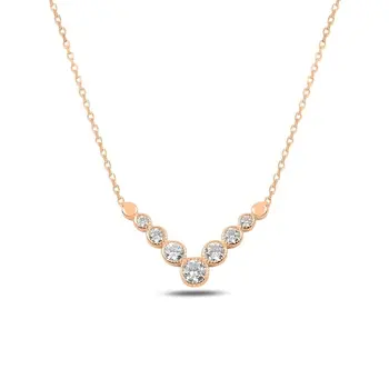 

Angemiel 925 Sterling Silver Zircon Necklace-Rose Gold Plated