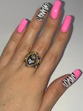 Anillo de flores esmaltado en azul y tinta chapada en oro Vintage, anillos de Signet grabados de diseño Simple para hombre, joyería gótica Punk para fiesta