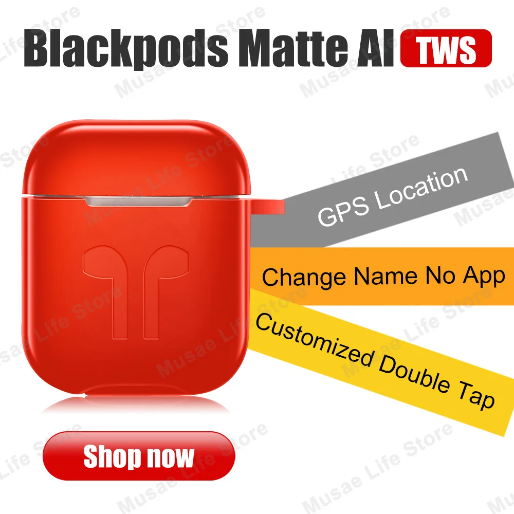 Blackpods матовые AI TWS изменить имя gps расположение Bluetooth наушники беспроводные наушники PK i7s i200 i500 i9000 i90000 i100000 TWS