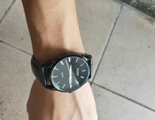 OLEVS-Reloj clásico de cuarzo para hombre, resistente al agua, correa de cuero, informal, Popular, de negocios