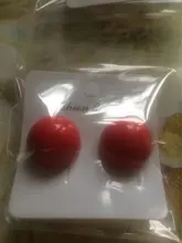 Pendientes de resina con Clip para mujer, joyería coreana, grandes, geométricos, redondos, sin perforación, color verde y rojo