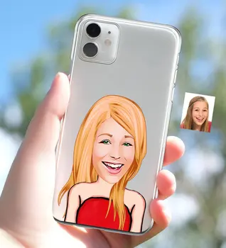 

Personalized Women 'S Caricature of iPhone 11 Thin Transparent Silicone Phone Kapağı-33